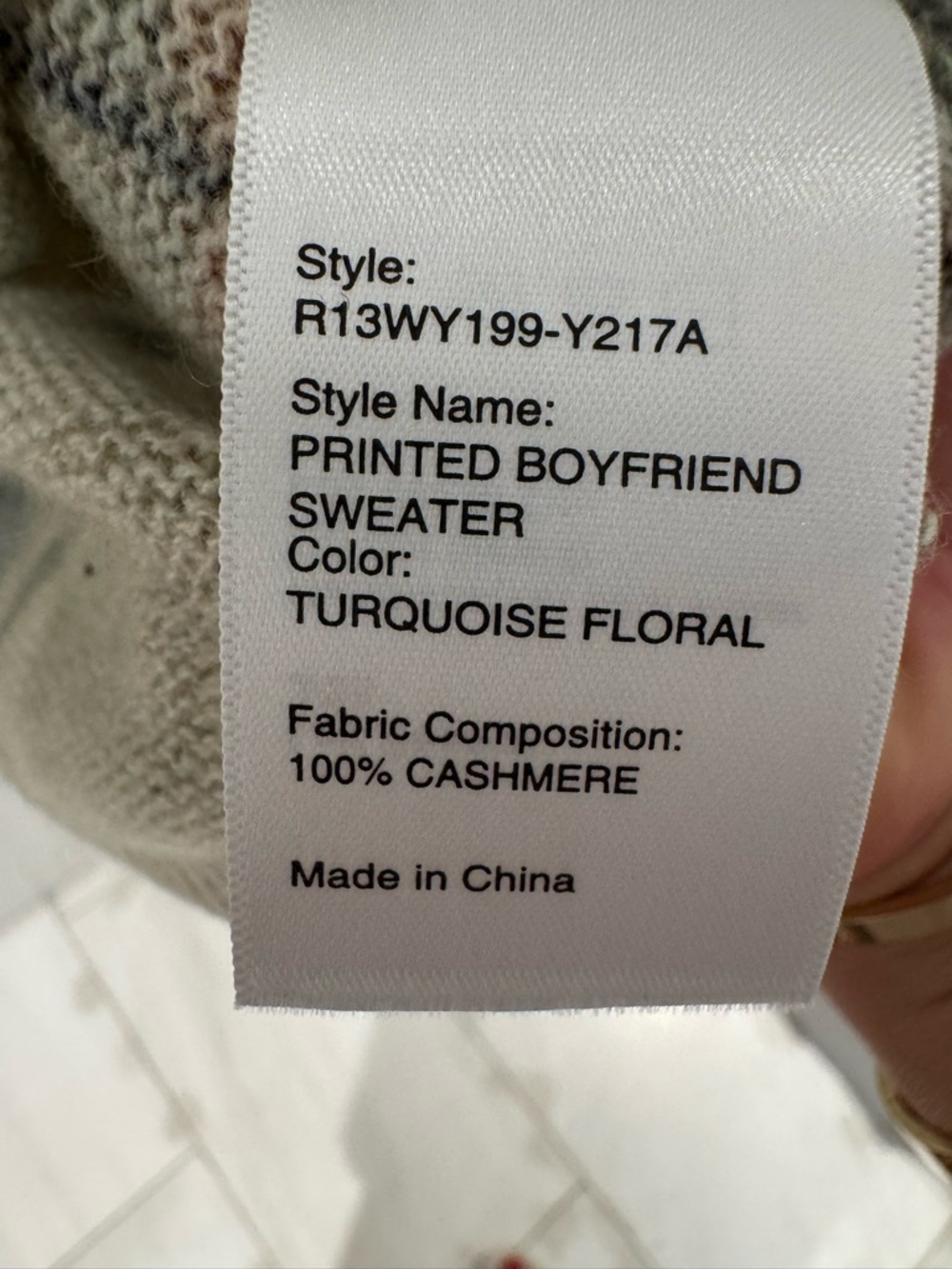 R13Floral Print distressed Sweater - Picture 7 of 9